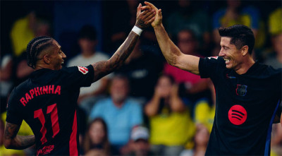 লেভা-রাফিনিয়ার জোড়া গোলে বার্সার বড় জয়